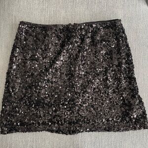 Aqua black sequin mini skirt